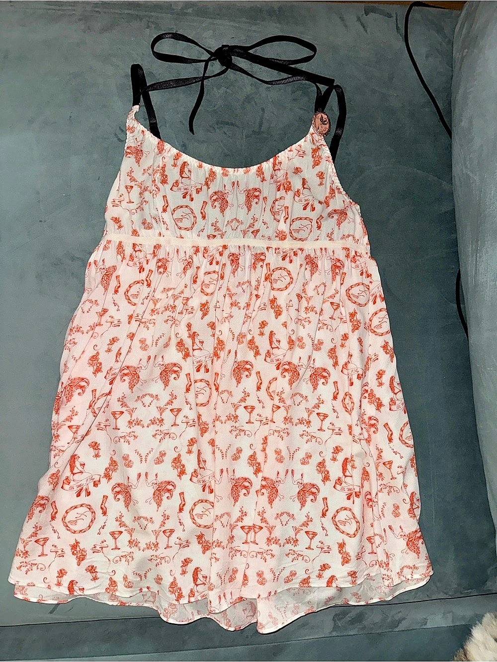 NWOT Savage X Fenty Martini & Dice Toile Babydoll Dress — Size Large ✨